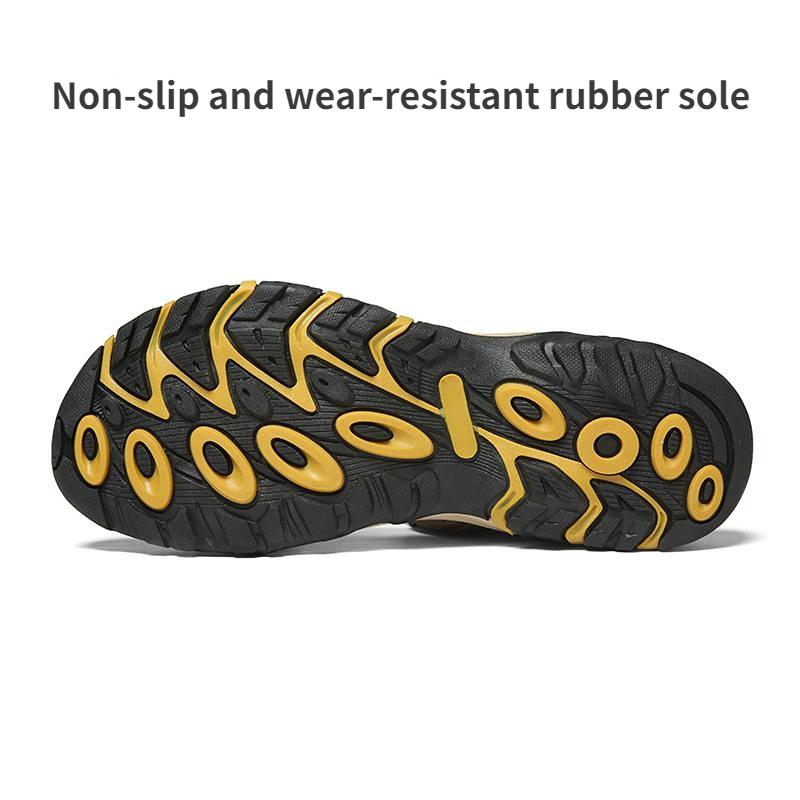 Мужские кожаные сандалии на липучке, пляжная обувь