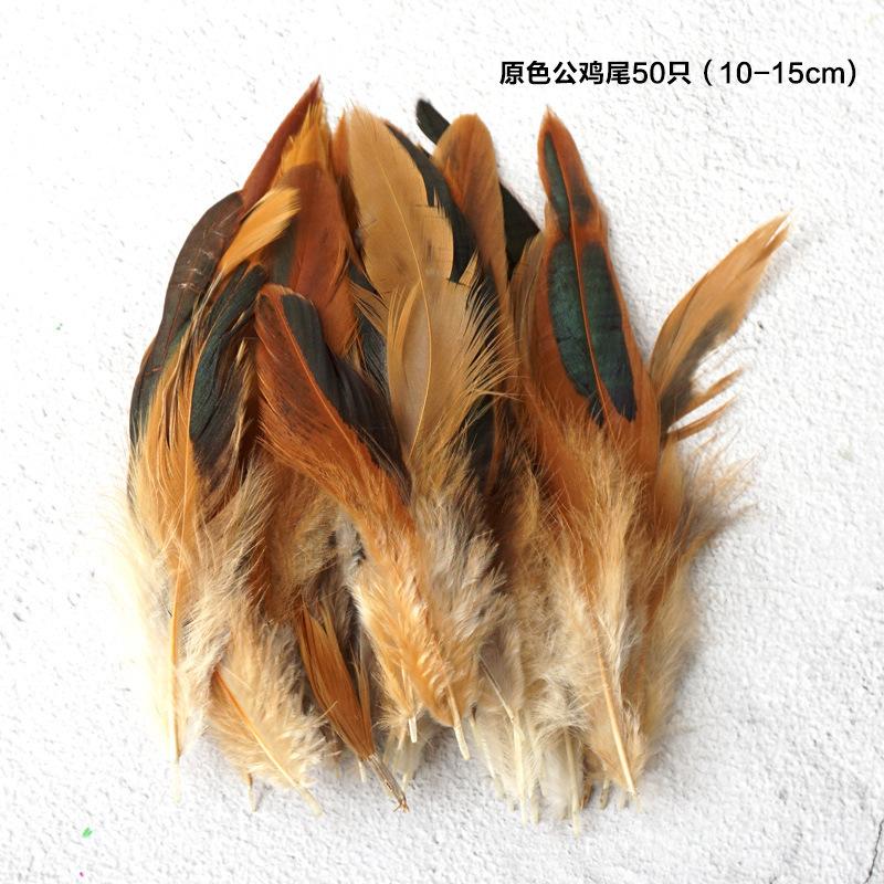 50Pcsdiy Ornaments Crafts Christmas Masks Stage Performance Costumes Colored Chicken Feather Cat Stick Feather