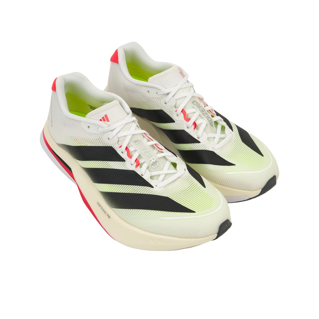 adidas Adizero Boston 13 Белые Черные Ярко-красные Мужские Кроссовки Облачно-белые Основной черный JS4932