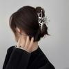 Geometric Claw Clips Women Large Metal Silver Color Korean Style Shark Hair Clips Grab Clamps Girls Hair Accessories