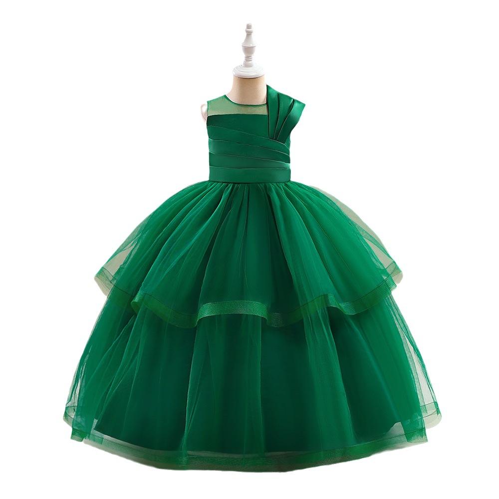 Винтажное тюлевое белое свадебное платье для девочек, элегантное детское праздничное платье принцессы с бантом для подружек невесты для девочек, костюмы на день рождения без рукавов