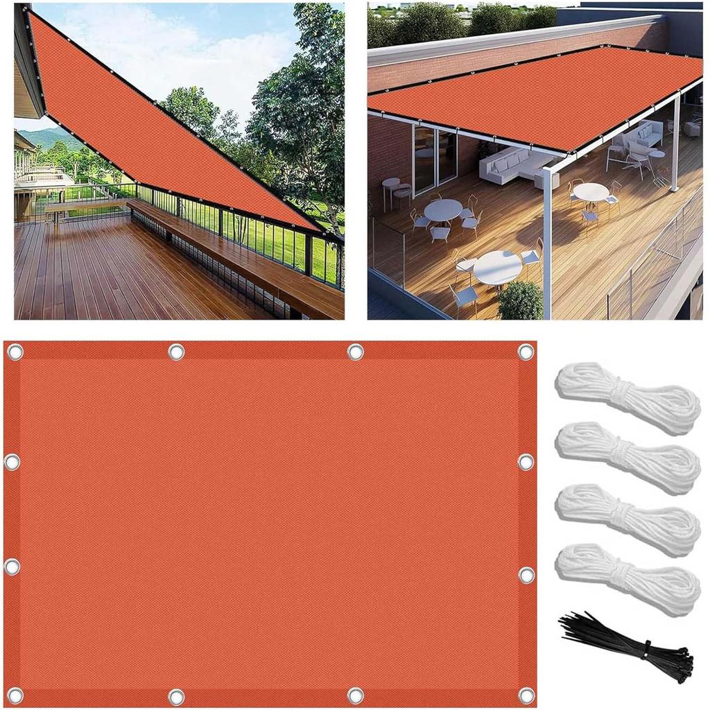 Навес на заказ с люверсами. Холст 3 х 3 м с люверсами разных цветов, теневая сетка, включая монтажные веревки, водонепроницаемая для сада.