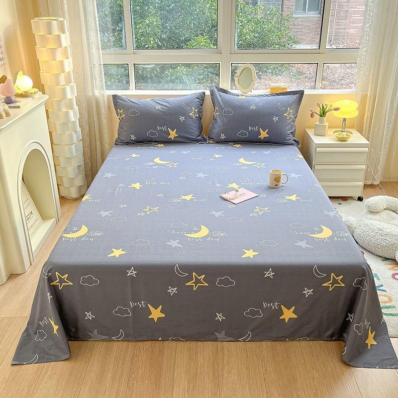 100% Хлопковые Простыни С Цветочным Принтом Плоская Простыня Покрывало Клетка Плед Домашний Текстиль Без Наволочки