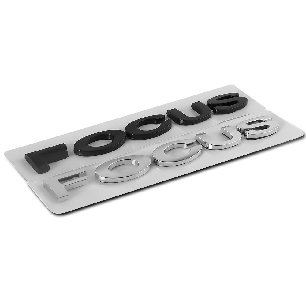 AAANH1 Car Styling Trunk ABS Focus Letter Sticker Badge Decor Auto Exterior Accessories For Ford Fiesta MK3 Mustang Fusion Mondeo Kuga