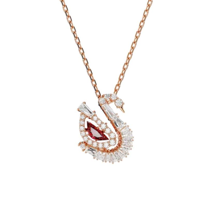 Swarovski Ожерелье с цирконием в виде лебедя Унисекс Красный 5732413