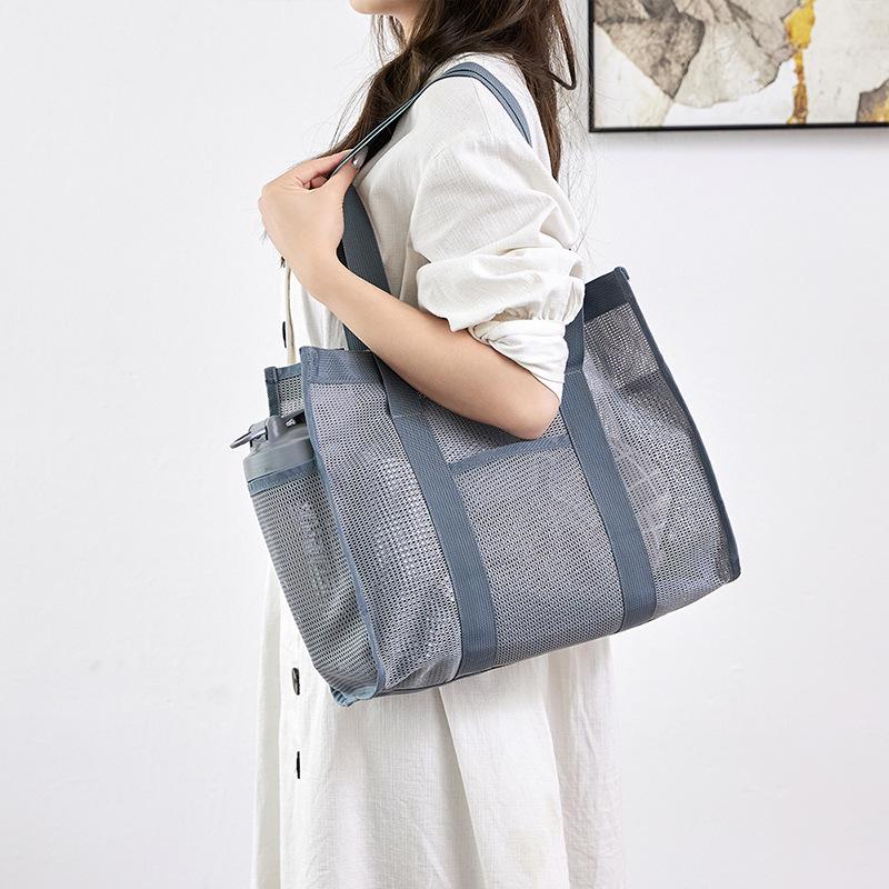 Портативная сетчатая сумка с несколькими карманами для плавания, полиэстеровый ручной пляжный органайзер