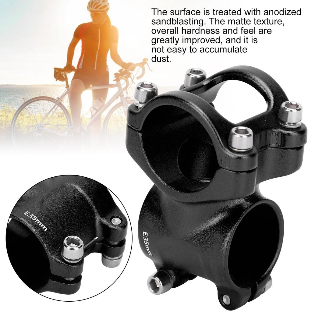 LUNJE 31.8x35mm Bike Handlebar Short Stem Riser Aluminum Alloy Hollow Stem