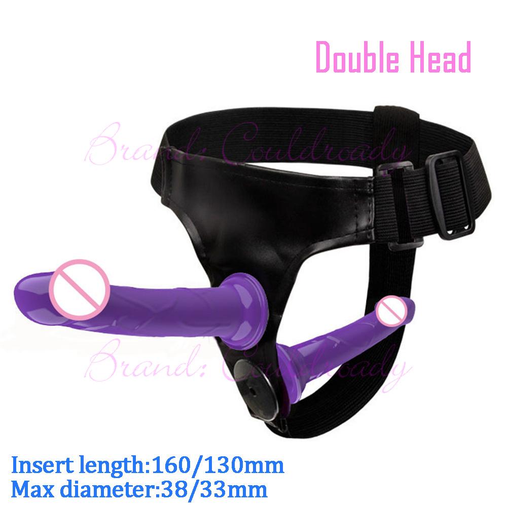 Double Penis Dual Ended Strapon Ultra Elastic Harness Belt Strap On Dildo Adult Sex Toys for Woman Couples Anal Soft Dildos