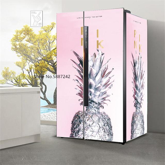 Наклейки на холодильник с морским пейзажем для обоев на холодильник, виниловые самоклеящиеся декорации для пейзажей, пленка для морозильной камеры, пляжная крышка для кухни