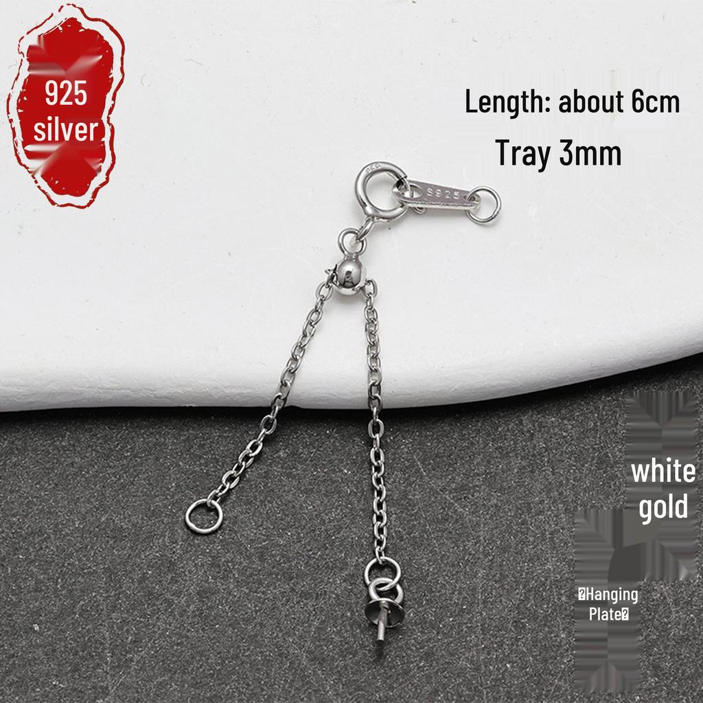 S925 Silver Gold-Plated Adjustable Chain Tray for DIY Accessories