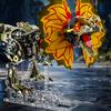1277Pcs Mechanical Dinosaur Blocks Dual Crested Dilophosaurus Light Up Moving Model Jurassic Decor Creative Gift Set