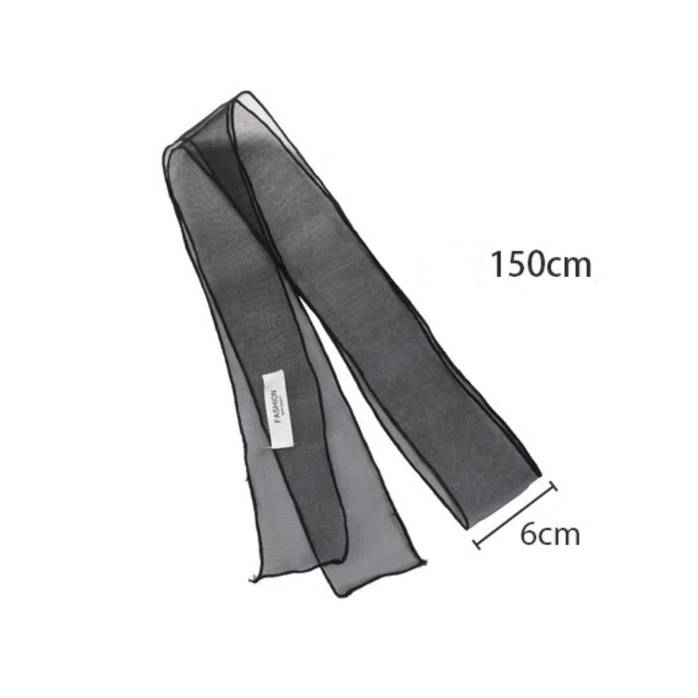 Y2K Silk Scarf Thin Organza Headscarf Decorative Long Skinny Scarf Beach