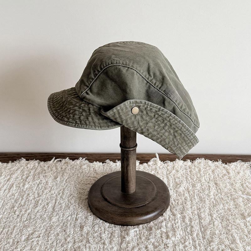 Retro washed denim octagonal hat female face small versatile painter hat summer sun protection visor