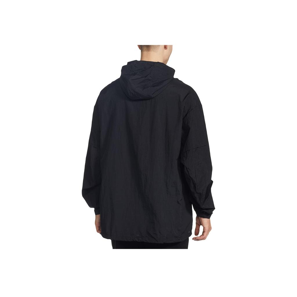 Adidas SS23 Логотип с принтом и капюшоном, ветрозащитная спортивная повседневная толстовка с длинными рукавами, мужские топы, черный FS9858