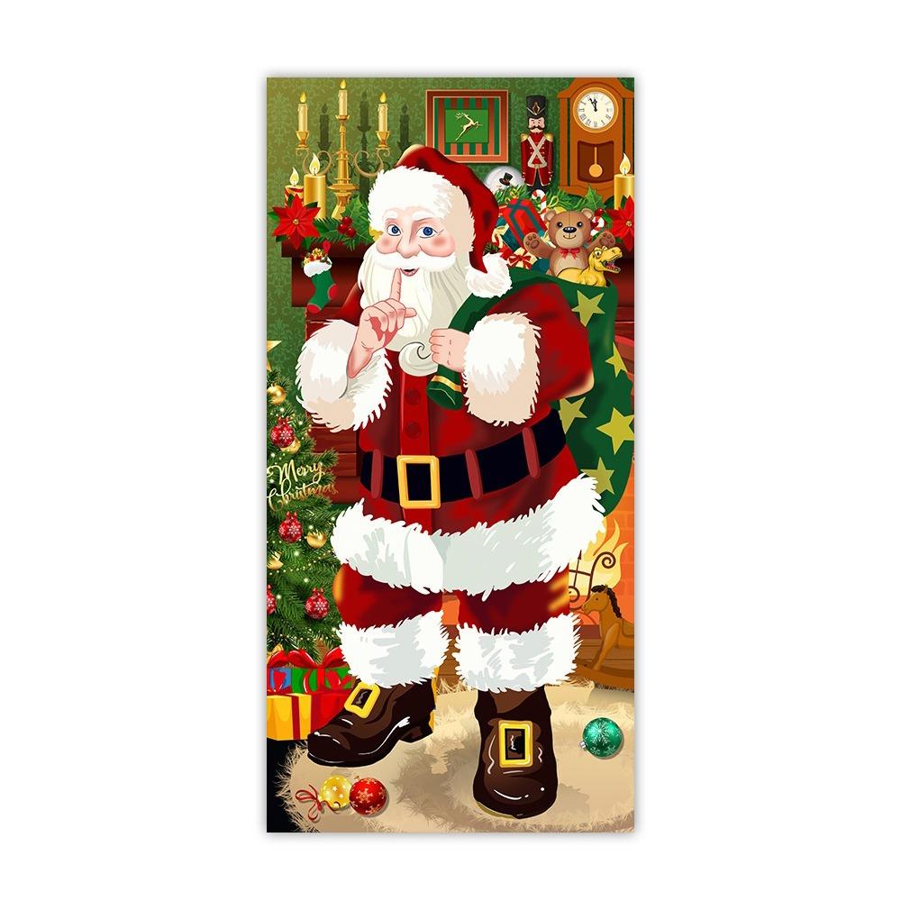 90x185cm Christmas Hanging Cloth Background Christmas Door Cover  Indoor and Outdoor