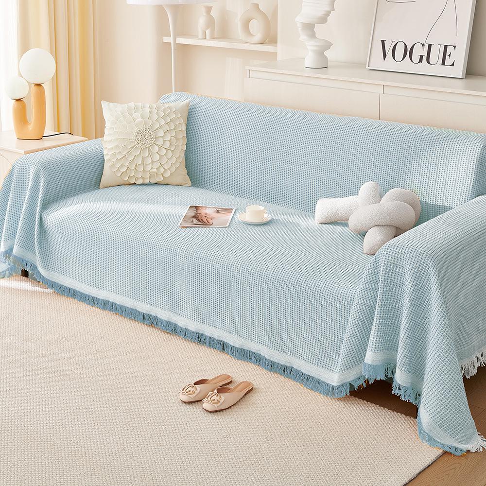 Полотенце для дивана с полным покрытием Ins Cream Wind Cotton Yarn Покрывало для кемпинга Чехол для диванной подушки на все сезоны Универсальный Все включено