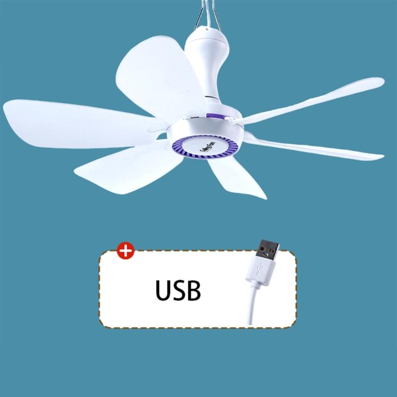 USB Hanging Fan DC5V1A 5W Efficient and Quiet Brushless Motor for Camping Bedroom Office Desk and Travel Tent Fan