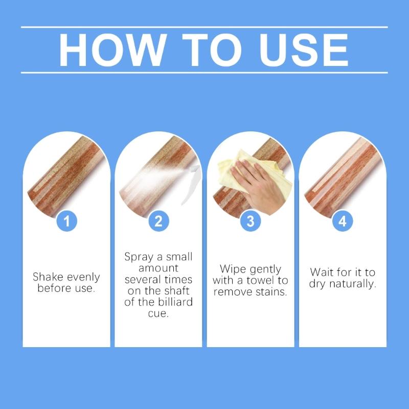 Billiards Cue Cleaner Powerful Stain Removal Sprays Billiards Cue Shaft Treatments AntiCracking Pool Cue Shaft Care Tool