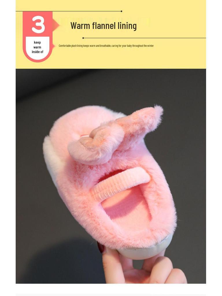 Зимние домашние нескользящие хлопковые тапочки для детей 1-3 лет, для мальчиков и девочек