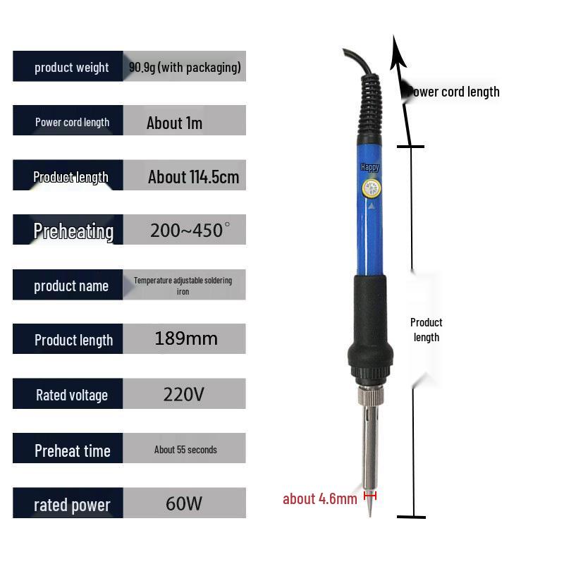 Adjustable 60W Electric Soldering and Pyrography Iron Set for Repair and Welding