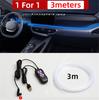Car Interior Decor Lamp 3M Optical Fiber Neon Atmosphere Light Strip Play & Plug