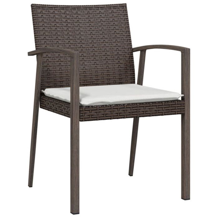 VidaXL Garden Chairs Cushions Set of 2 Brown 56.5x57x83 Cm Rattan 364095