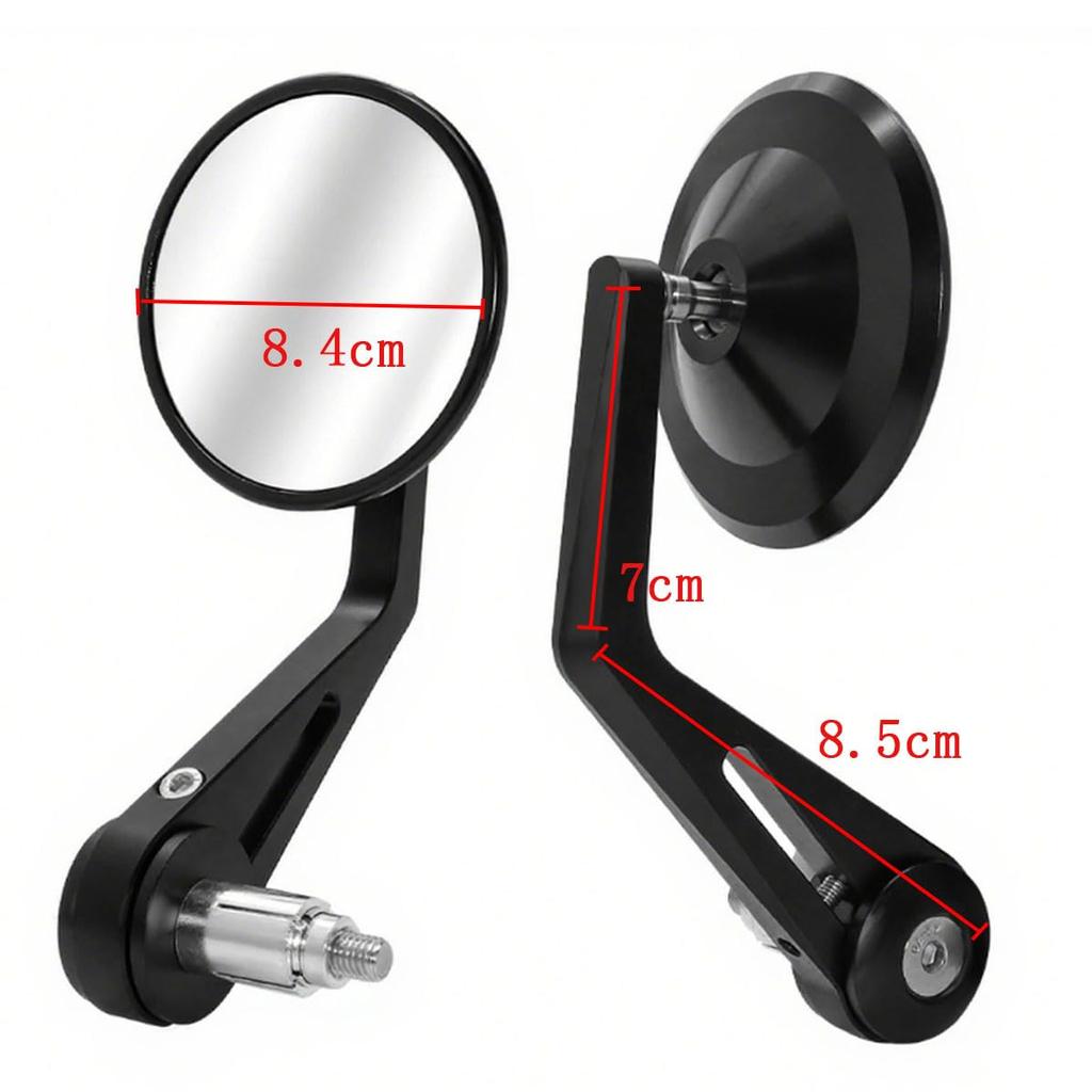 SZYUMO Мотоциклетные CNC Алюминиевые Торцевые Грузики Руля Универсальные Черные Круглые Левый и Правый Комплект Корпусные Зеркала, Зеркала, (Глянцевая модель)