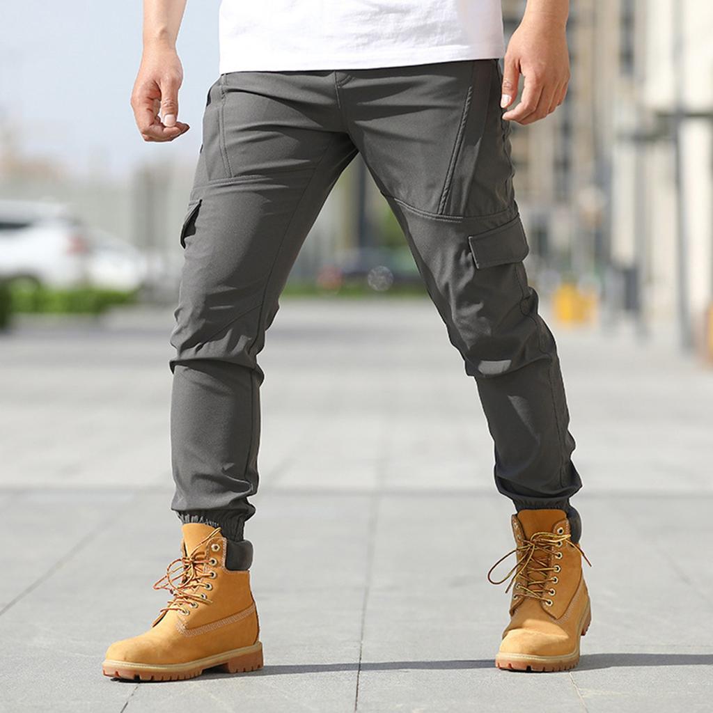Men's Multi Pocket Work Pants For Sports And Outdoor Activities, Multi Pocket Casual Pants