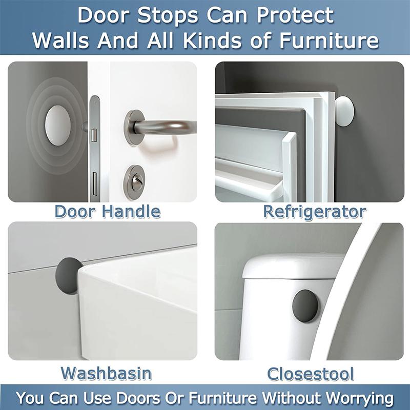 Дверные ограничители для стен с прочным задним клеем, тихие и амортизирующие силиконовые защитные накладки на стены от дверных ручек — защищают каждую поверхность стены