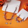 Holiday Jewelry Bat Spider Ghost Pumpkin Charm Bracelet Pendant Necklace Alloy Texture for Halloween Costume Accessories