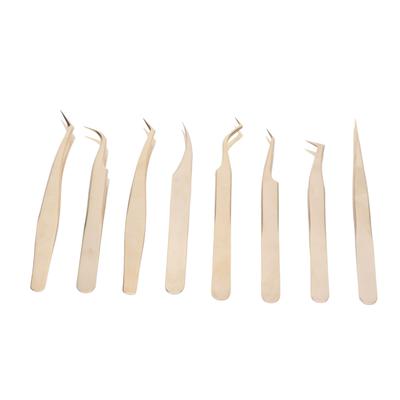 Набор из 8 пинцетов для наращивания ресниц из нержавеющей стали с прямыми изогнутыми кончиками для красоты ресниц