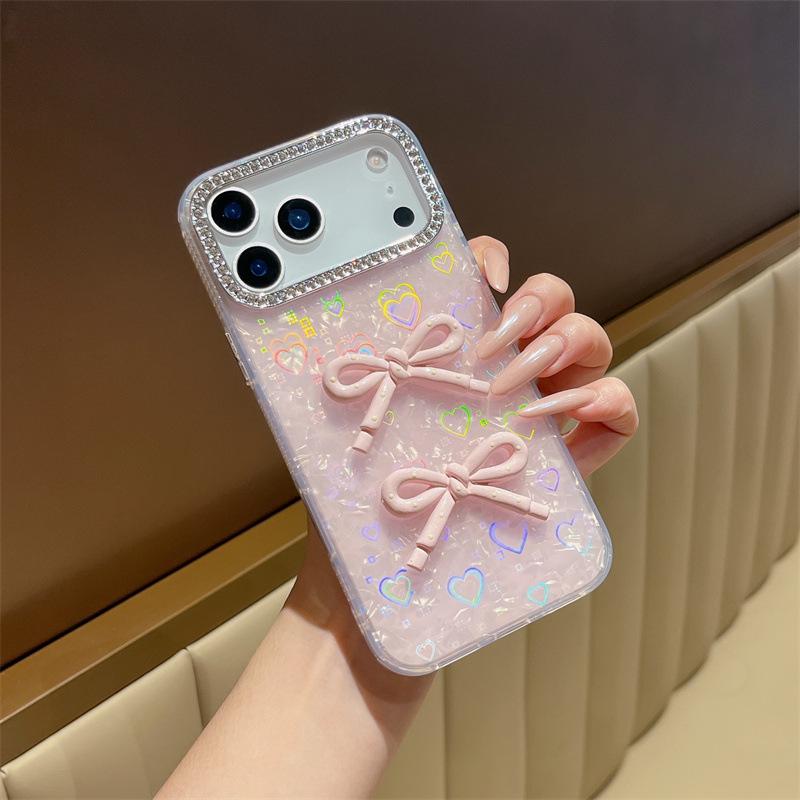 Лазерный чехол с бантом для iPhone 14/13