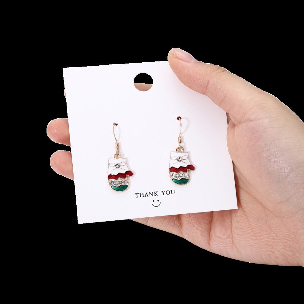 Европейские и американские рождественские серьги-трости с дизайном снежинок и Санты