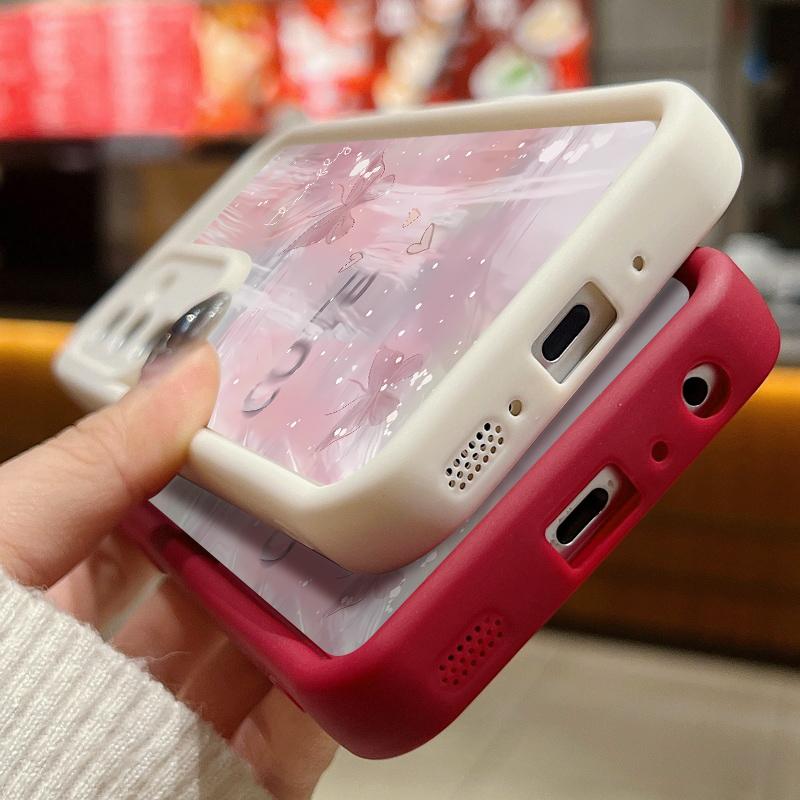 Розовый градиентный чехол с бабочкой для Samsung Galaxy S25 S24 S23 S22 Ultra S24 FE A14 A36 A15 A35 A55 A53 A54 A16 A56 TPU чехол для телефона