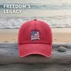 Patriotic Baseball Cap - USA Freedom Print Adjustable Vintage Style Hat For Men Women, Soft Fabric Casual Daily Wear