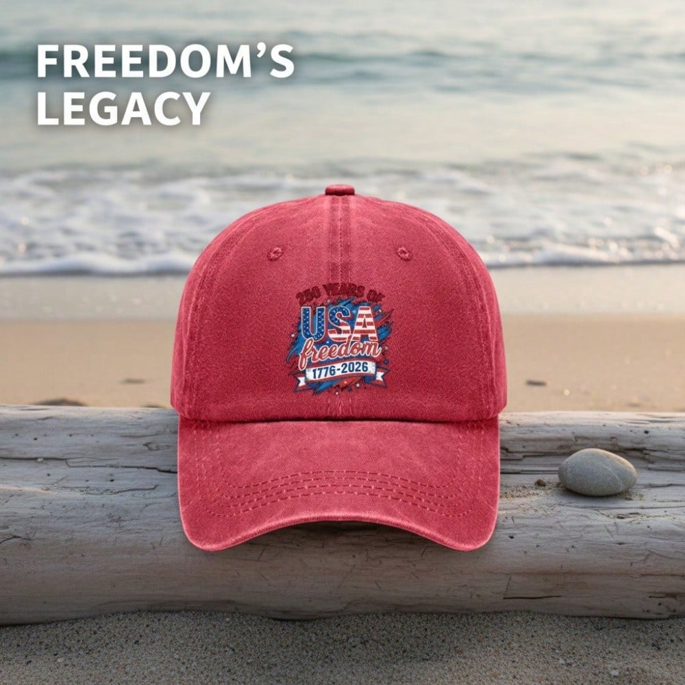 Patriotic Baseball Cap - USA Freedom Print Adjustable Vintage Style Hat For Men Women, Soft Fabric Casual Daily Wear