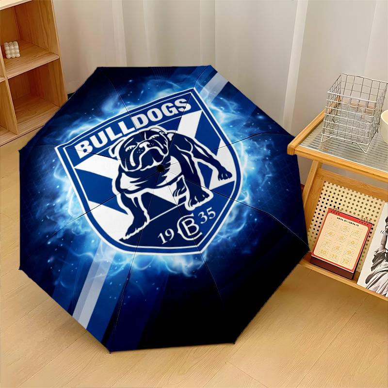 Canterbury-Bankstown Bulldogs Print Auto 8?Ribs Folding Umbrella Wind Resistant Lightweight Automatic Umbrella For Daily Travel