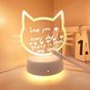 USB 3D светящаяся полоска ночника с кошачьей мордочкой, стираемый маркер, подарок на день рождения, свет для украшения спальни, гостиной, кабинета.