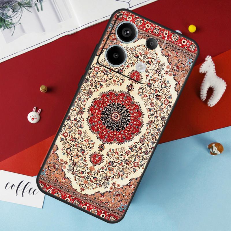 Persian Carpet Floral Pattern Case For Xiaomi Redmi Note 12 11 10 9 8 13 Pro Plus 12S 11S 10S 9S 10A 9C 10C 12C 13C Cover