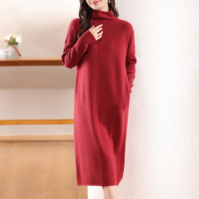 Женское кашемировое платье Qinghe кашемир 30% кашемир 70% шерсть осенне-зимняя кашемировая юбка мягкая и теплая