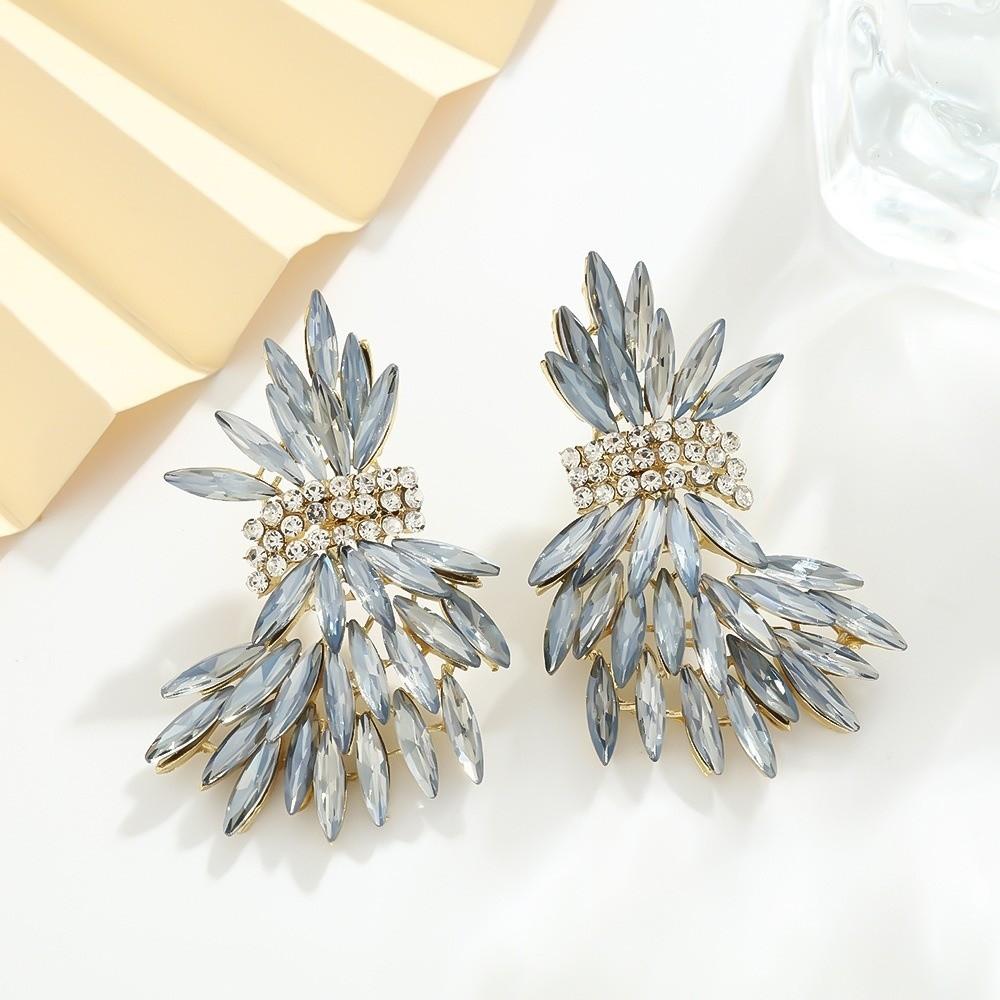 Sparkly Wing Earrings Shaped Like Leaves Crystal Earrings Versatile Wheat Drop Earrings Wedding
