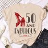 50 Ans 50th Years Birthday T-shirts Women Y2K Manga T Shirt Girl 2000s Y2k Funny Clothing