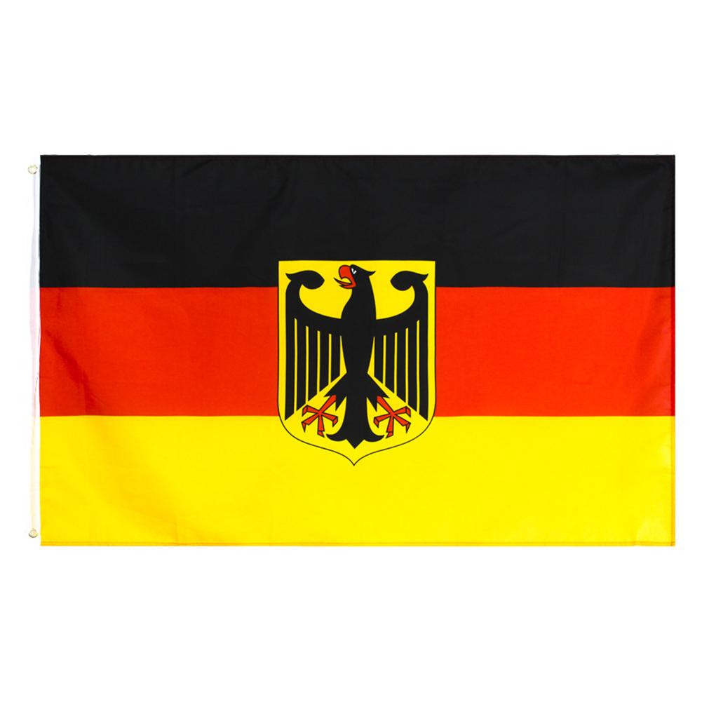 Germany National Emblem Flag Polyester German Deutschland Flying Banner with Metal Eyelets Coat of Arms Eagle Flag 90x150cm