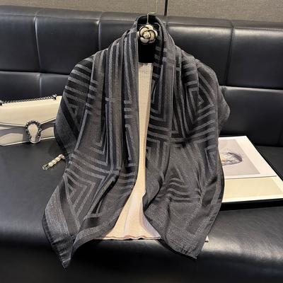 Muslim Silky Kerchief Fashion Ladies Print Hijab Tencel Cotton Gauze Scarf Beach Sun Protection Shawl Decoration Wrap Headscarf