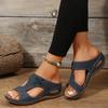 Summer New Large Women's Shoes Hollow Out Solid Open Toe Wedge Heel Fish Mouth Sandals Mujer Soft Heeled Slippers Indoor Outdoor