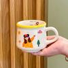 Набор из четырех милых керамических кружек, бытовые питьевые чашки высокой ценности, детские чашки для завтрака, молока, подарки на день рождения