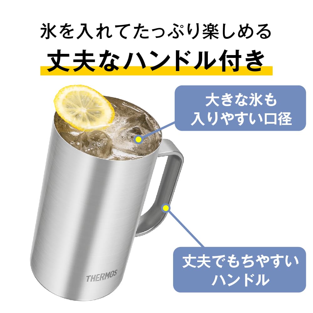 Thermos Vacuum Insulated Dishwasher Thermos Flask Keeps Drinks Hot or Beer WH Mug, 600ml, White, Safe, Design, Cold, Mug, JDK-602C