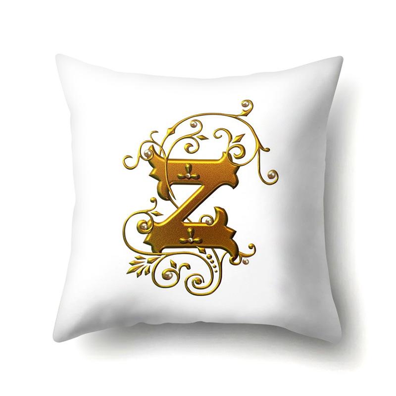 Полиэстеровая наволочка Автомобильное украшение Дом 26 английских букв Принт Автомобильная поясничная подушка Наволочка