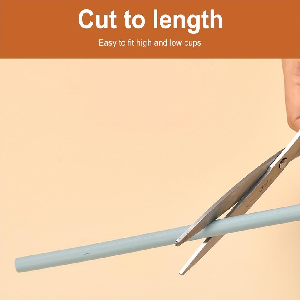 D5 6 Pack Silicone Straws with Cap Lids - 31cm/12 In Long Reusable Replacement Straw, Fit for 40 Oz 30 Oz Tumbler/Water Bottle