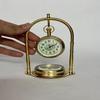 Personalized Brass Desk Clock Wooden Base, Antique  Hanging Pocket Watch